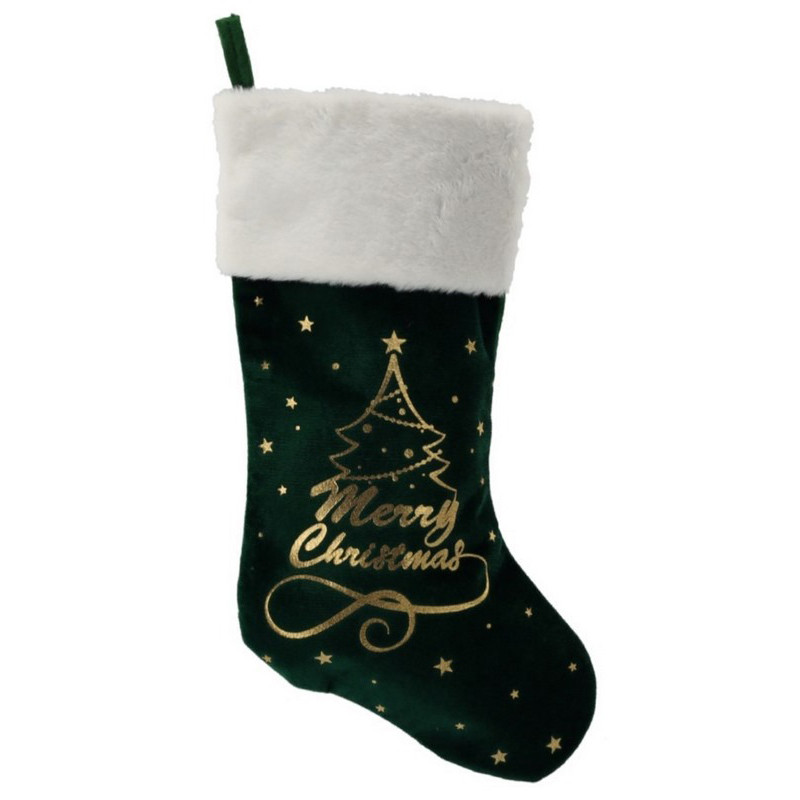 Носок новогодний декоративный Chomik 5900779900202_1, 50 см, зеленый
