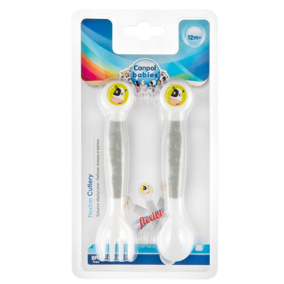 Набор детской посуды Ложка и вилка Canpol babies 56/580 эластичные