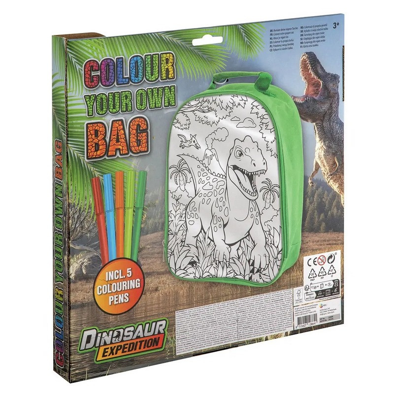 Набір для творчості Рюкзак-розмальовка Dinosaur Expedition Moxy 990192 з фломастерами