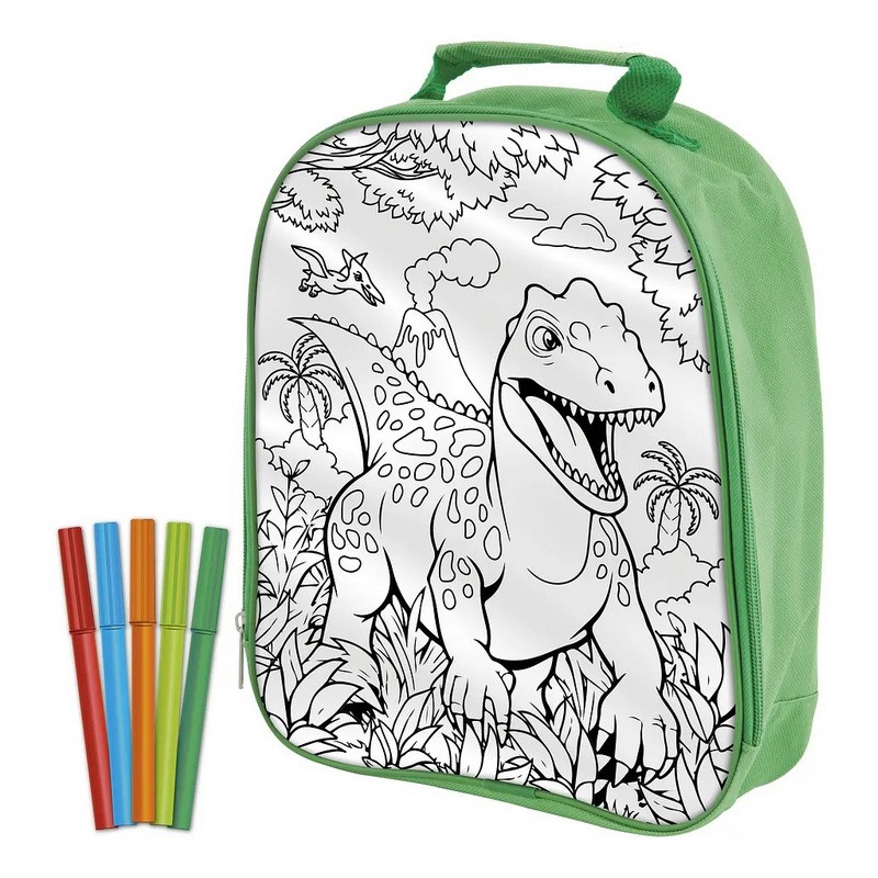 Набір для творчості Рюкзак-розмальовка Dinosaur Expedition Moxy 990192 з фломастерами