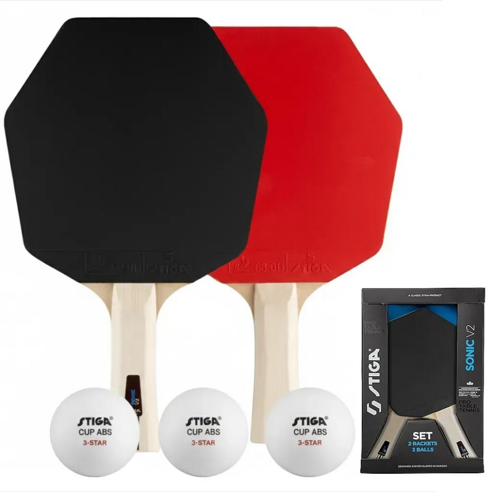 Набір для настільного тенісу Sonic V2 Cybershape 2 Bats 3 Balls Stiga 931946