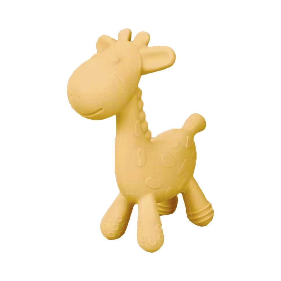 Прорезыватель детский силиконовый Giraffe Twins AAD0112-Y желтый, пищевой силикон