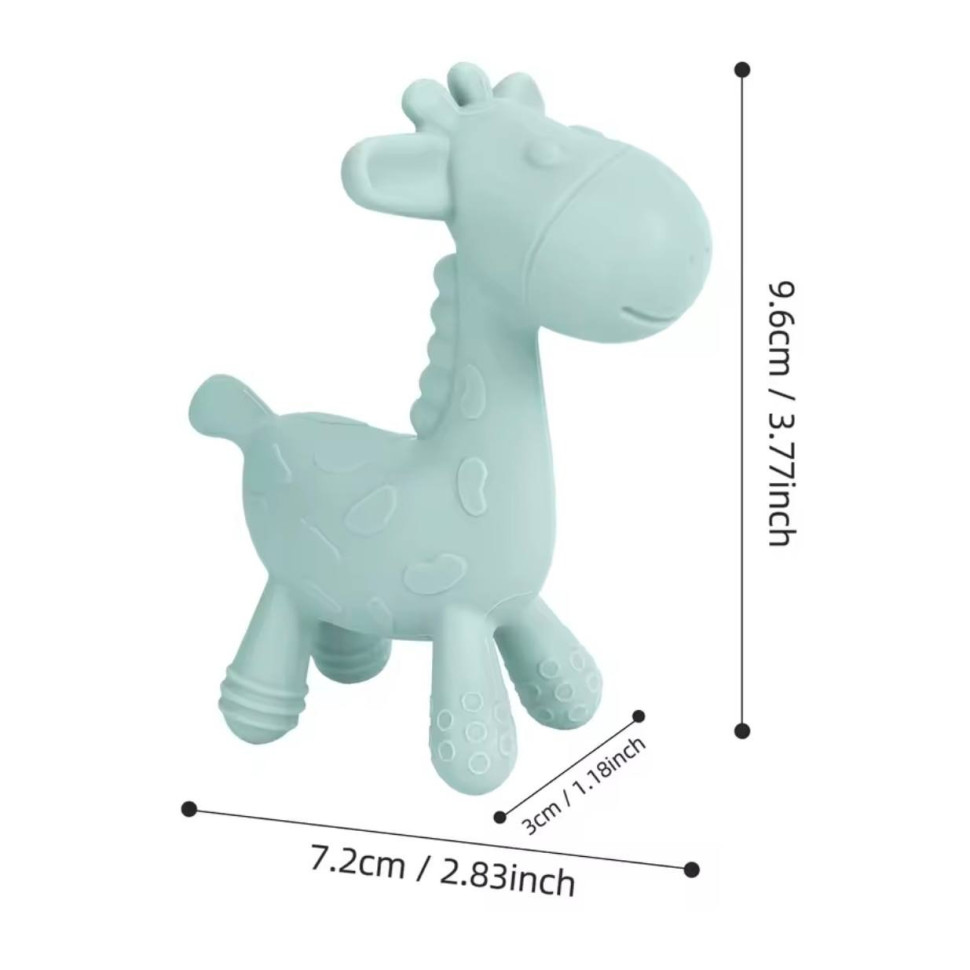 Прорезыватель детский силиконовый Giraffe Twins AAD0112-Y желтый, пищевой силикон
