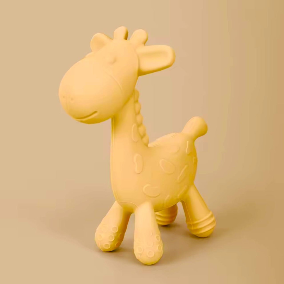Прорезыватель детский силиконовый Giraffe Twins AAD0112-Y желтый, пищевой силикон