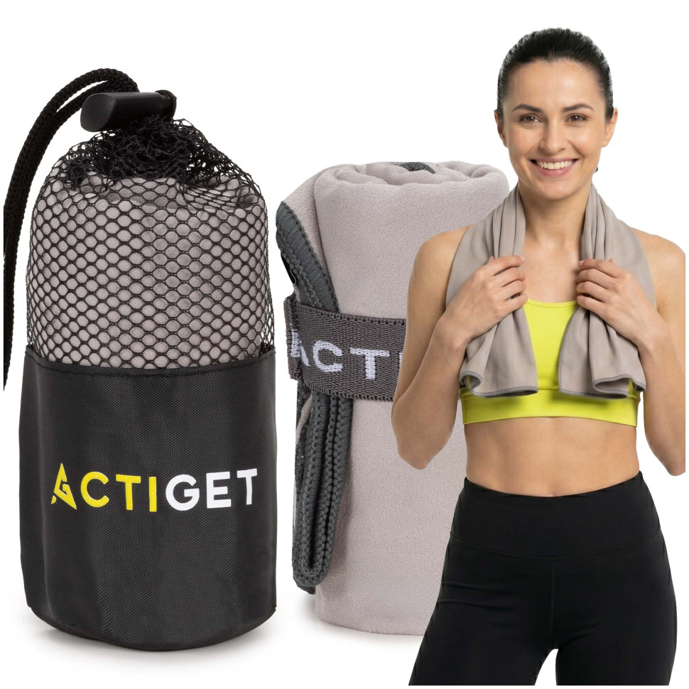 Рушник спортивний Actiget ACT0183 Grey, з мікрофібри 80x40 см