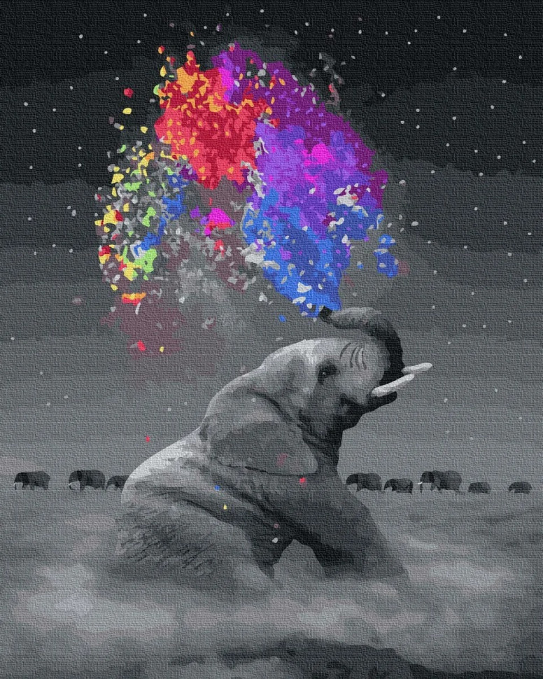 Картина за номерами. Rainbow Art "Грайливий слон" GX36046-RA по цене 224 грн.