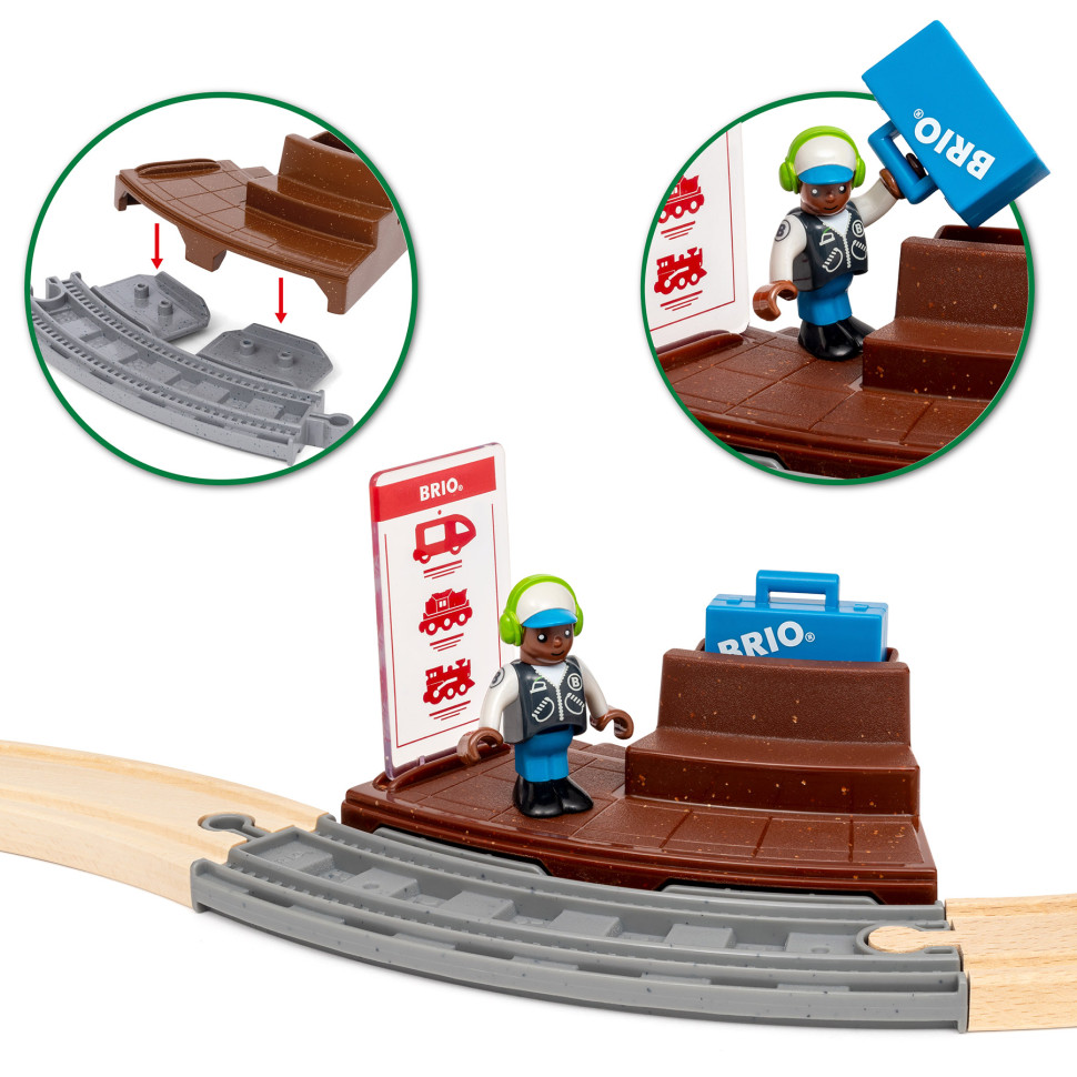 Детская железная дорога с инерционным поездом BRIO 36102-BR, пластик, дерево, металл