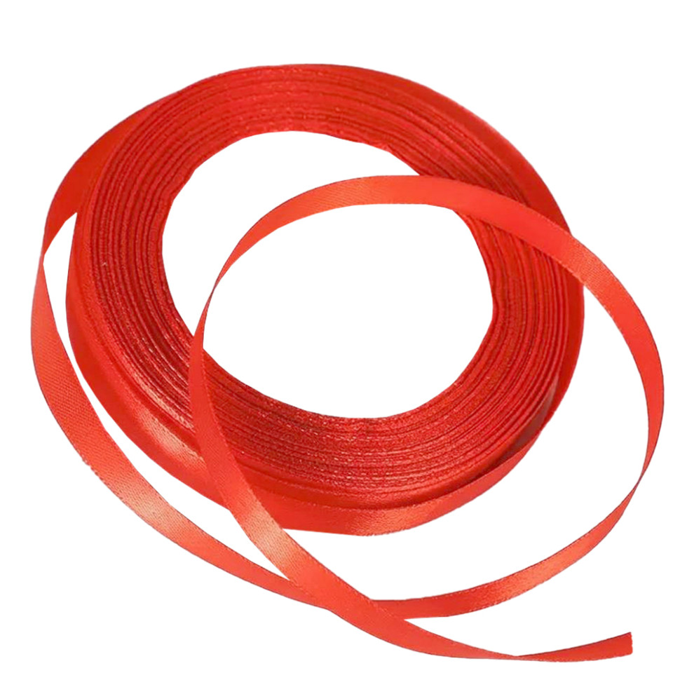 Атласна стрічка для рукоділля Bambi АБ-704, 0,6 см x 23 м, червоний