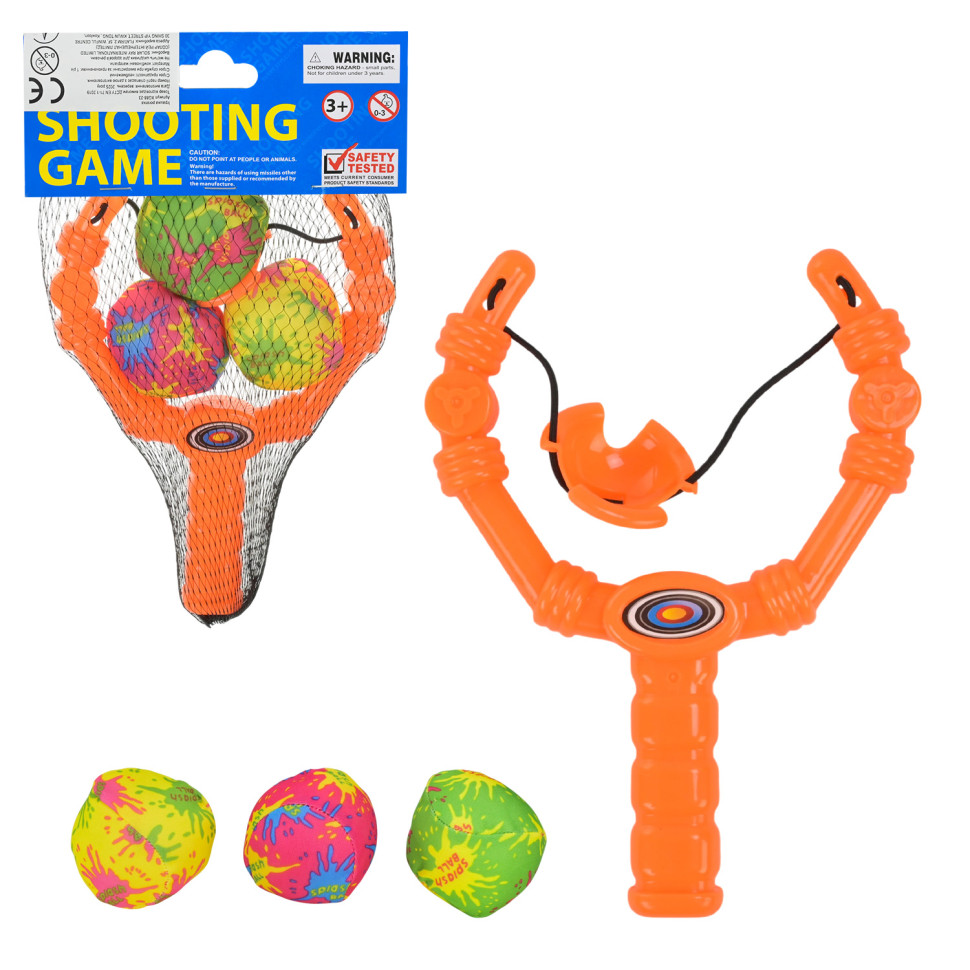 Дитяча Рогатка Bambi XG88-23(Orange) 3 м'які кульки, в сітці