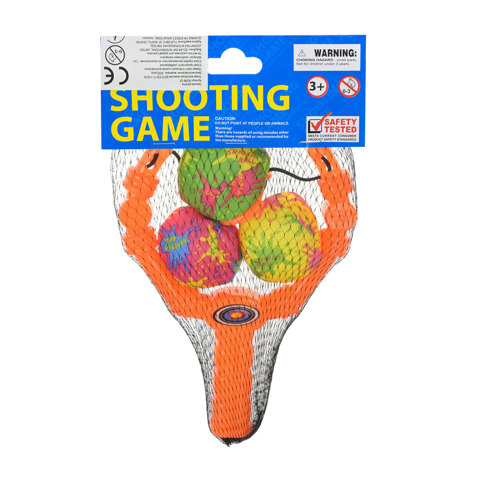 Дитяча Рогатка Bambi XG88-23(Orange) 3 м'які кульки, в сітці