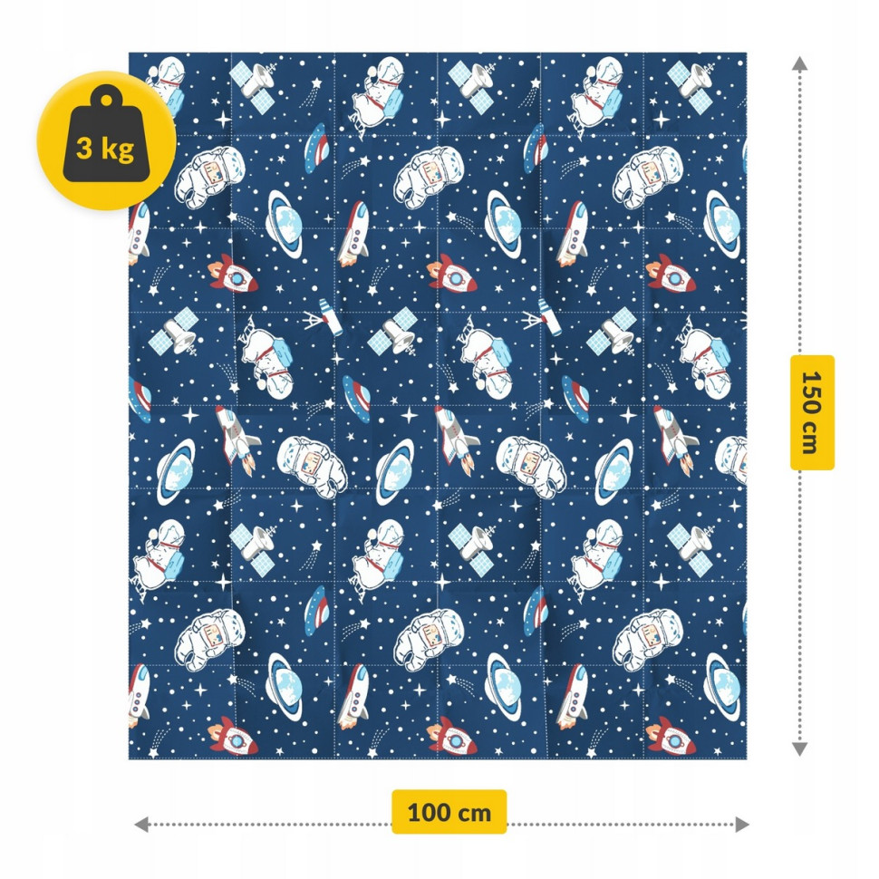 Детское одеяло отягощенное 4FIZJO P-5905973403535 Blue 3 кг 100 х 150 см