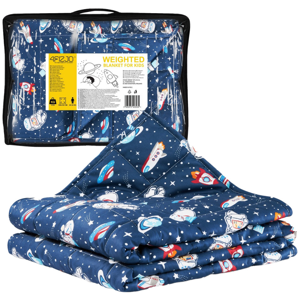 Детское одеяло отягощенное 4FIZJO P-5905973403535 Blue 3 кг 100 х 150 см