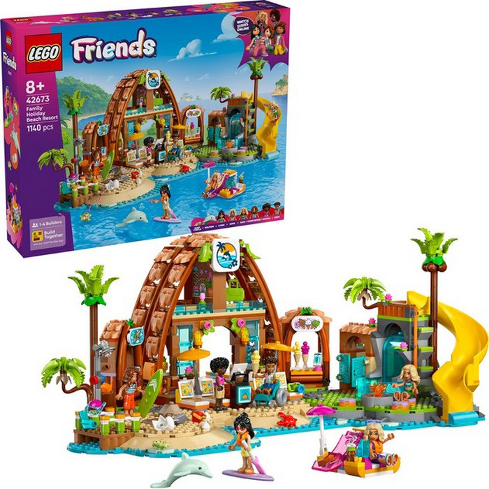 Конструктор Friends Пляжный курорт для семейного отдыха LEGO 42673, 1140 деталей