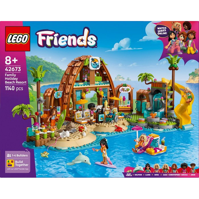 Конструктор Friends Пляжный курорт для семейного отдыха LEGO 42673, 1140 деталей