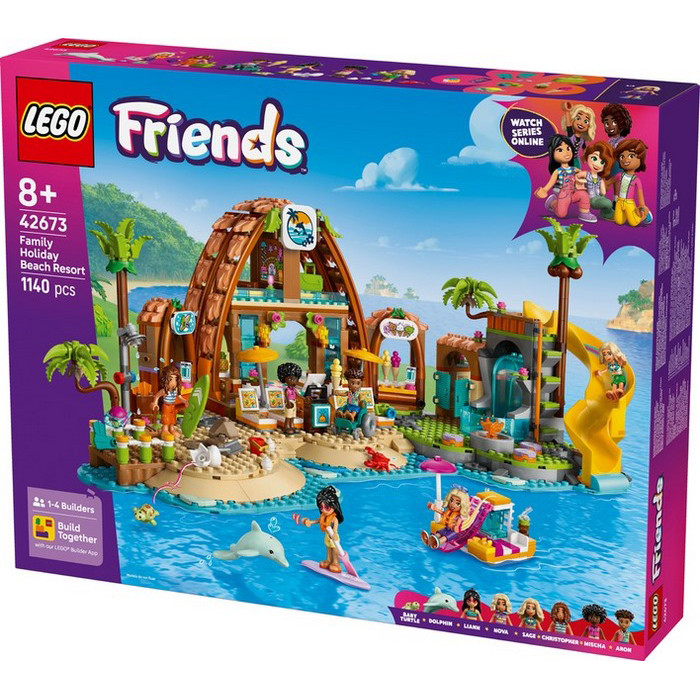 Конструктор Friends Пляжный курорт для семейного отдыха LEGO 42673, 1140 деталей
