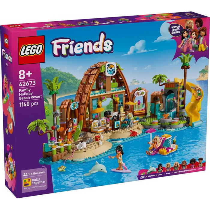 Конструктор Friends Пляжный курорт для семейного отдыха LEGO 42673, 1140 деталей