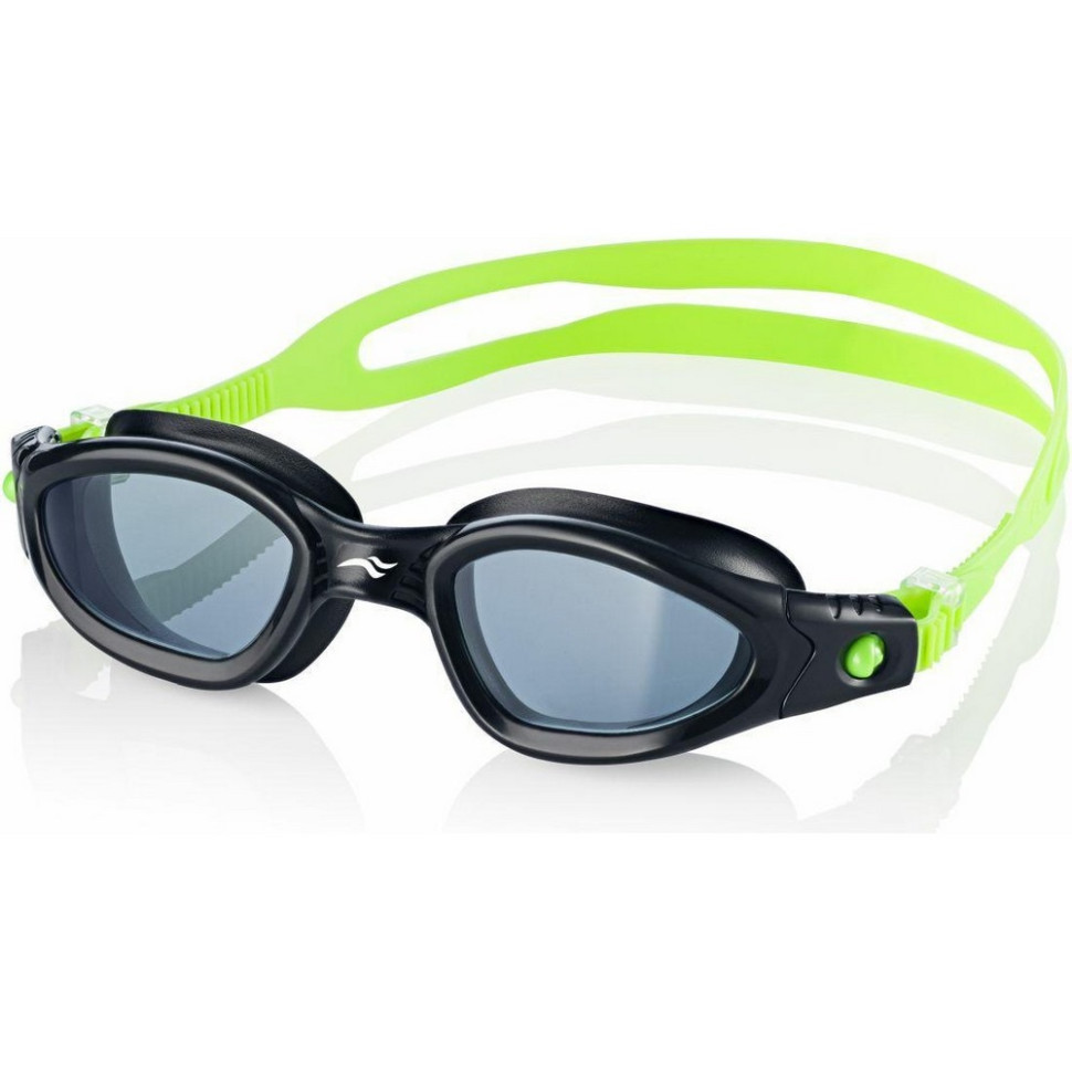 Очки для плавания ATLANTIC 7967 Aqua Speed 208-38 черный, салатовый, OSFM