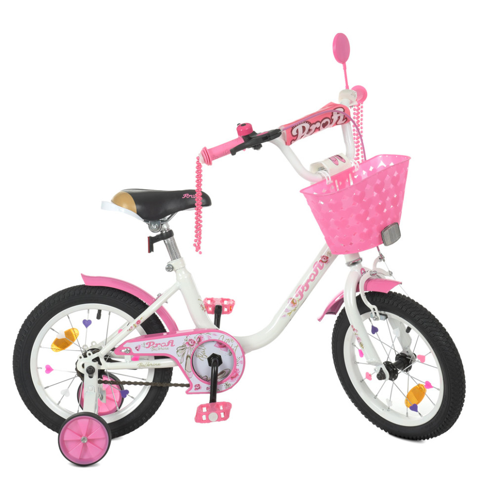 Велосипед дитячий PROF1 Y1485-1 14 дюймів, рожевий по цене 3 115 грн.