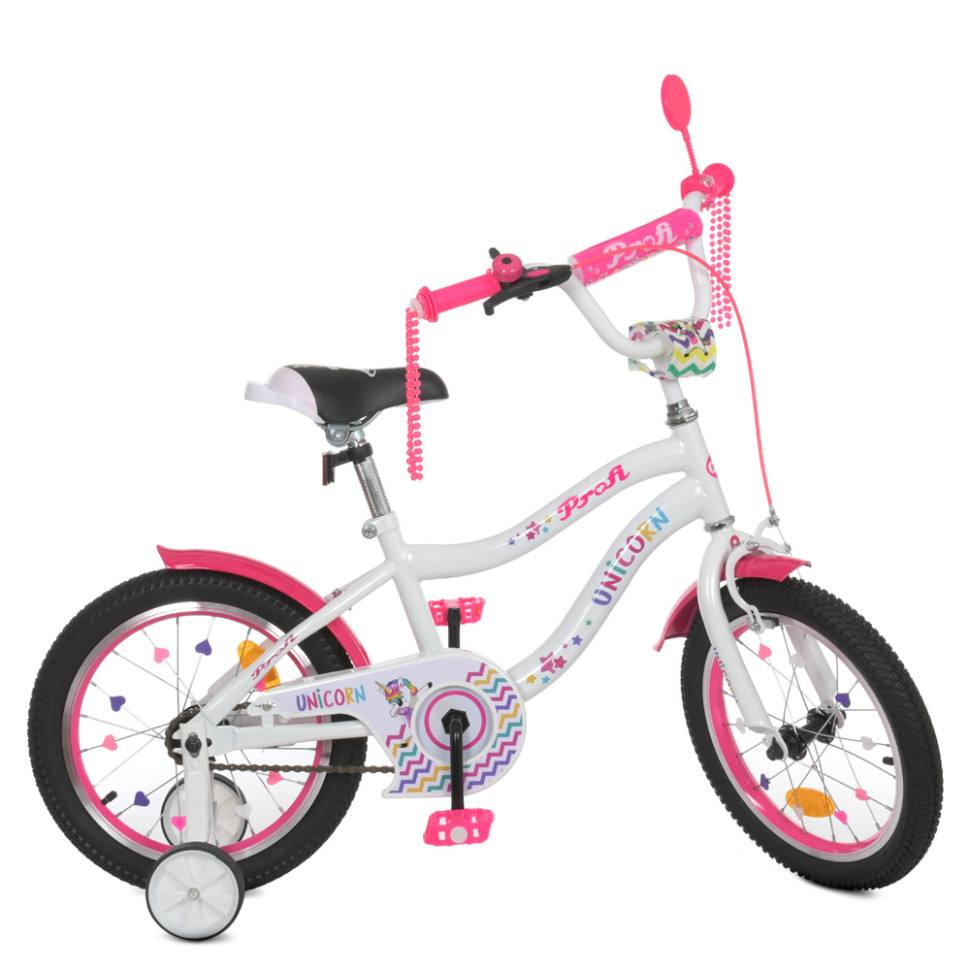 Велосипед дитячий PROF1 Y18244 18 дюймів, біло-малиновий по цене 3 658 грн.