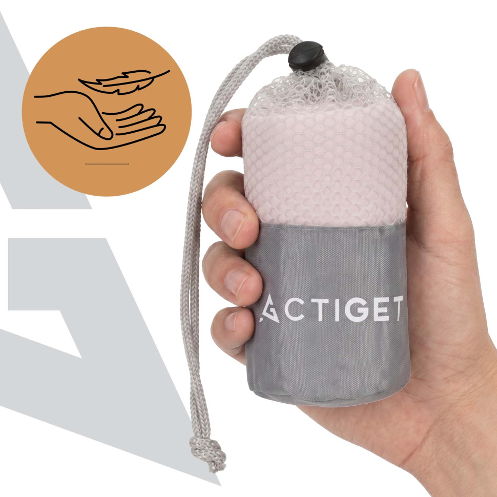 Рушник спортивний Actiget ACT0184 Light Pink, з мікрофібри 80x40 см