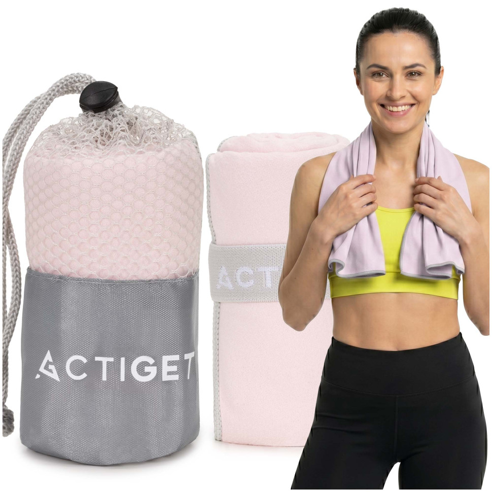 Рушник спортивний Actiget ACT0184 Light Pink, з мікрофібри 80x40 см