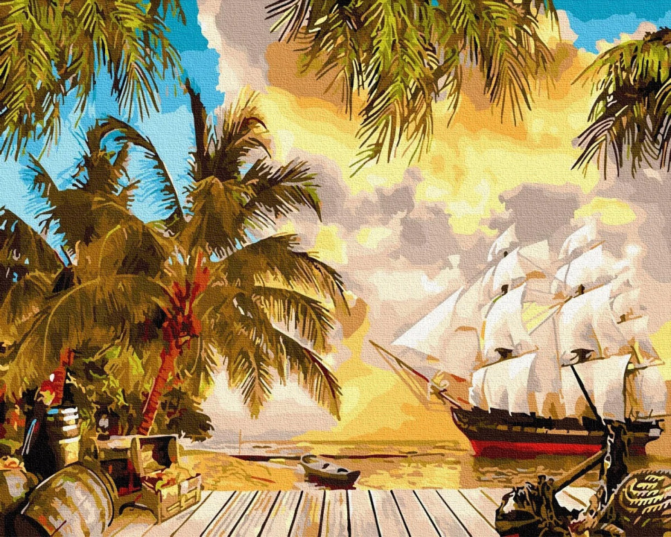 Картина за номерами. Rainbow Art "Карибський рай" GX30112-RA по цене 240 грн.