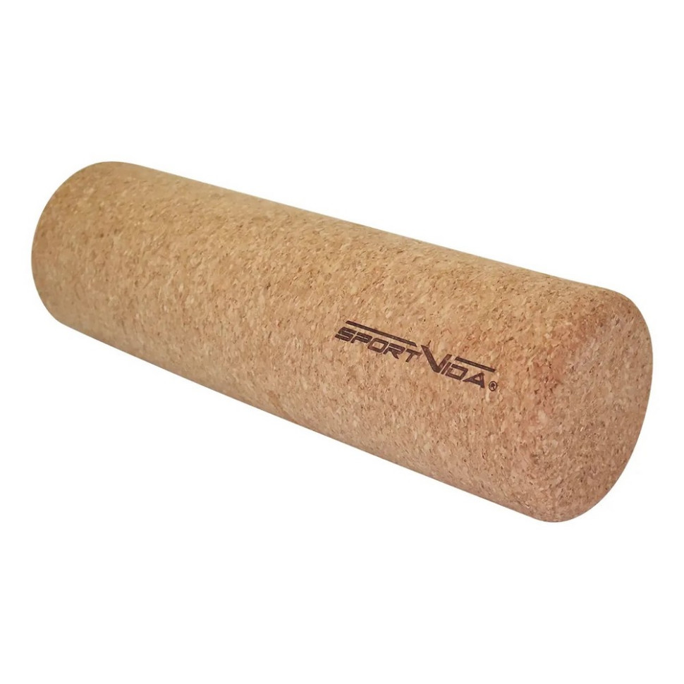 Масажний ролик (валик, ролер) SportVida SV-HK0315, 33 x 10 см, з коркового дерева