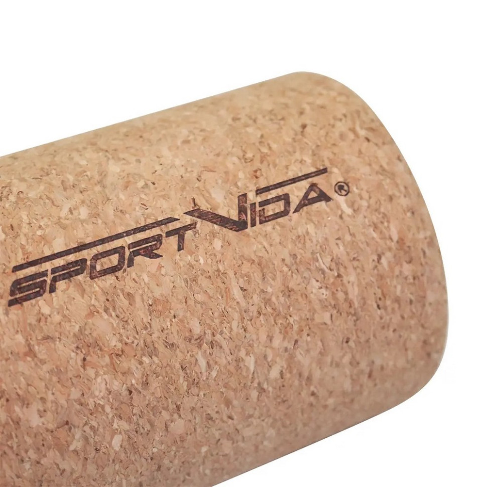Масажний ролик (валик, ролер) SportVida SV-HK0315, 33 x 10 см, з коркового дерева
