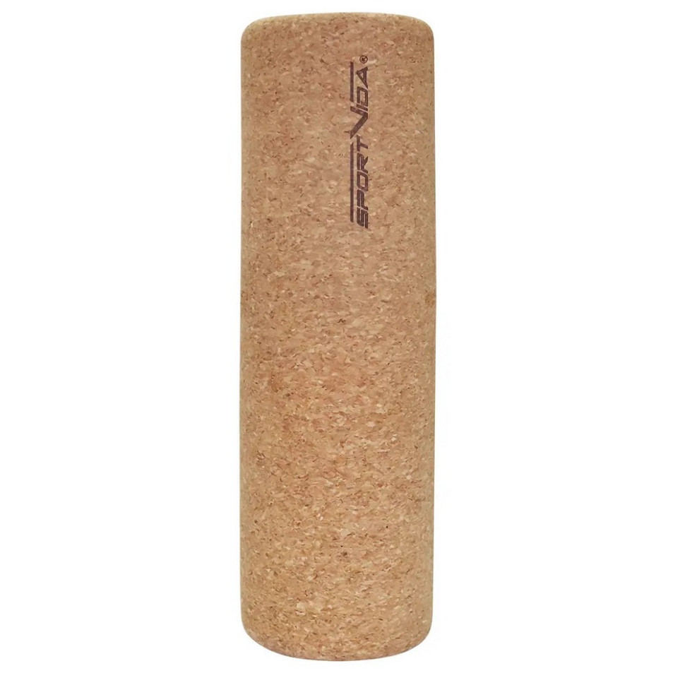 Масажний ролик (валик, ролер) SportVida SV-HK0315, 33 x 10 см, з коркового дерева