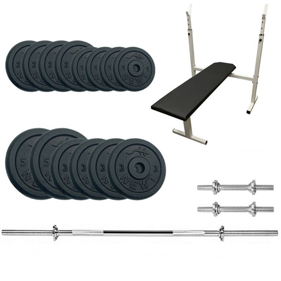 Лава для жиму з набором штанга та гантелі Stadard Set-STH Home Newt NE-M-STH-SET-45, 45 кг