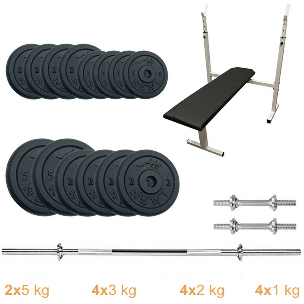 Лава для жиму з набором штанга та гантелі Stadard Set-STH Home Newt NE-M-STH-SET-45, 45 кг