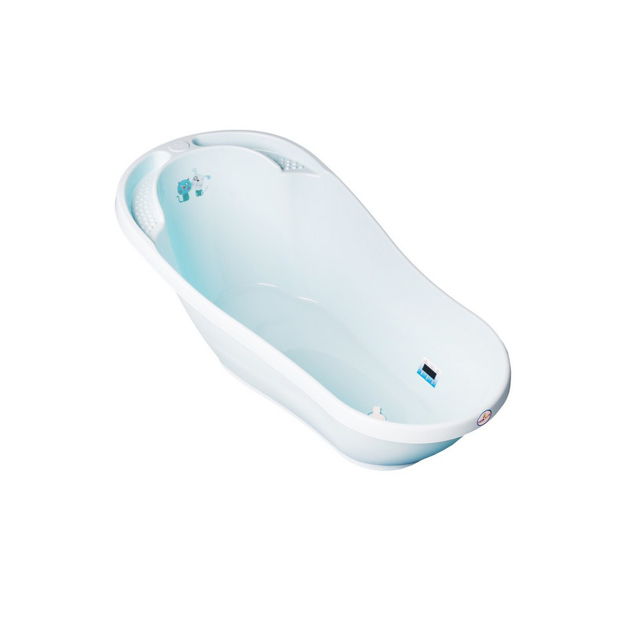 Ванночка дитяча «Кіт і пес» Tega Baby PK-011-101 зі зливом, блакитний 92 см