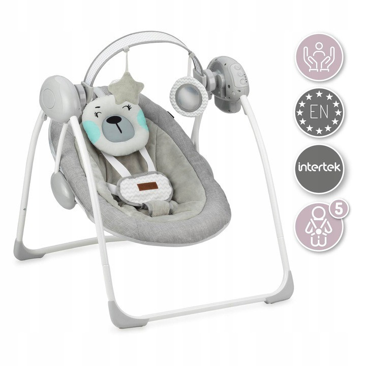 Колыбелька-качалка LISS MoMi BULE00015 бирюзовый 8 мелодий