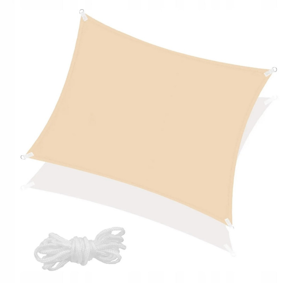 Тент-парус теневой для дома, сада и туризма Springos SN1030, 3 x 3 м, Beige