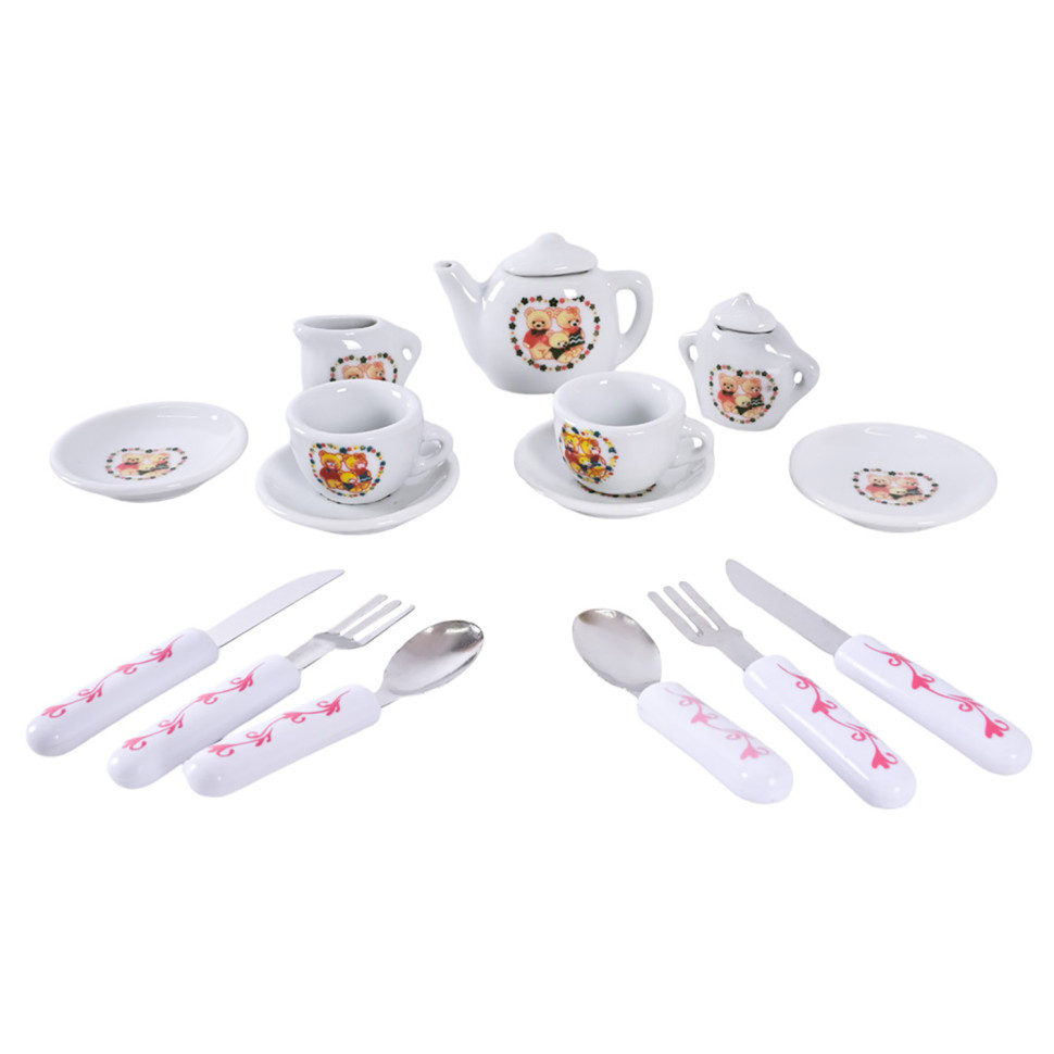 Дитячий набір посуду Tea set Bambi 868-E6-3 порцеляна, 17 предметів