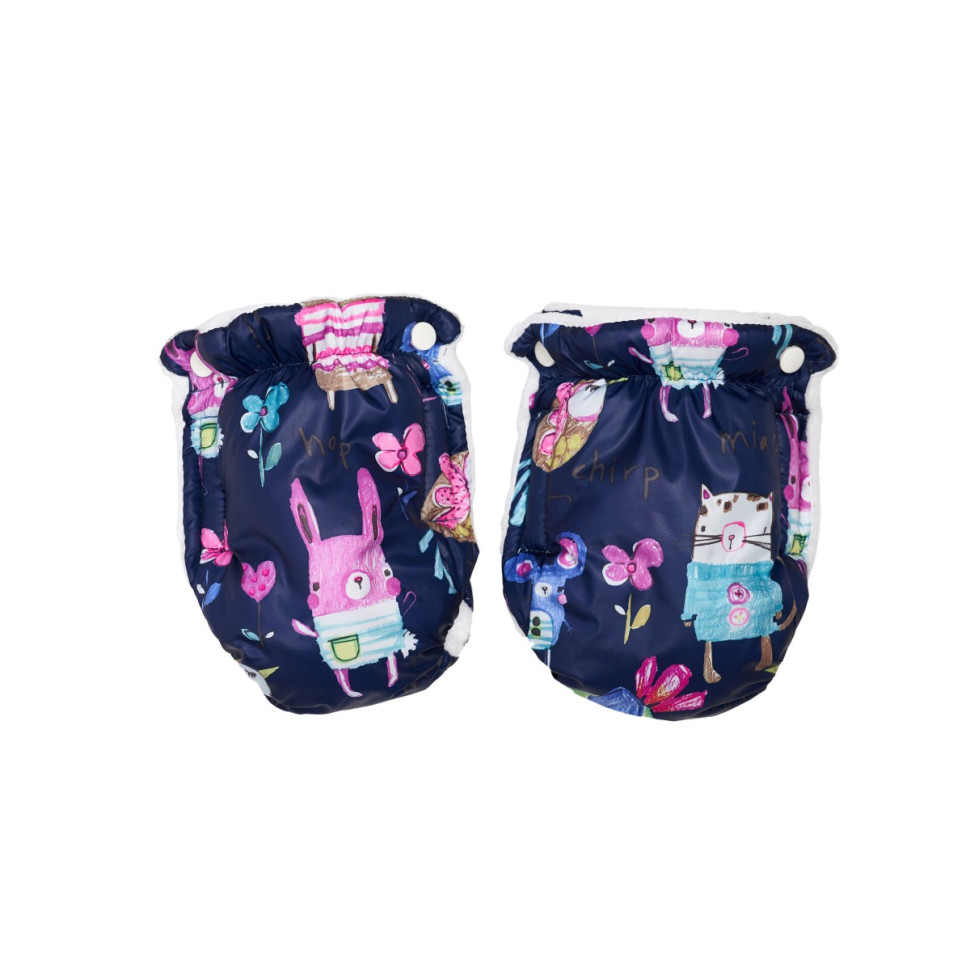 Перчатки для коляски Зверюшки Voyage Twins 80-191-TV-09Z, меховые