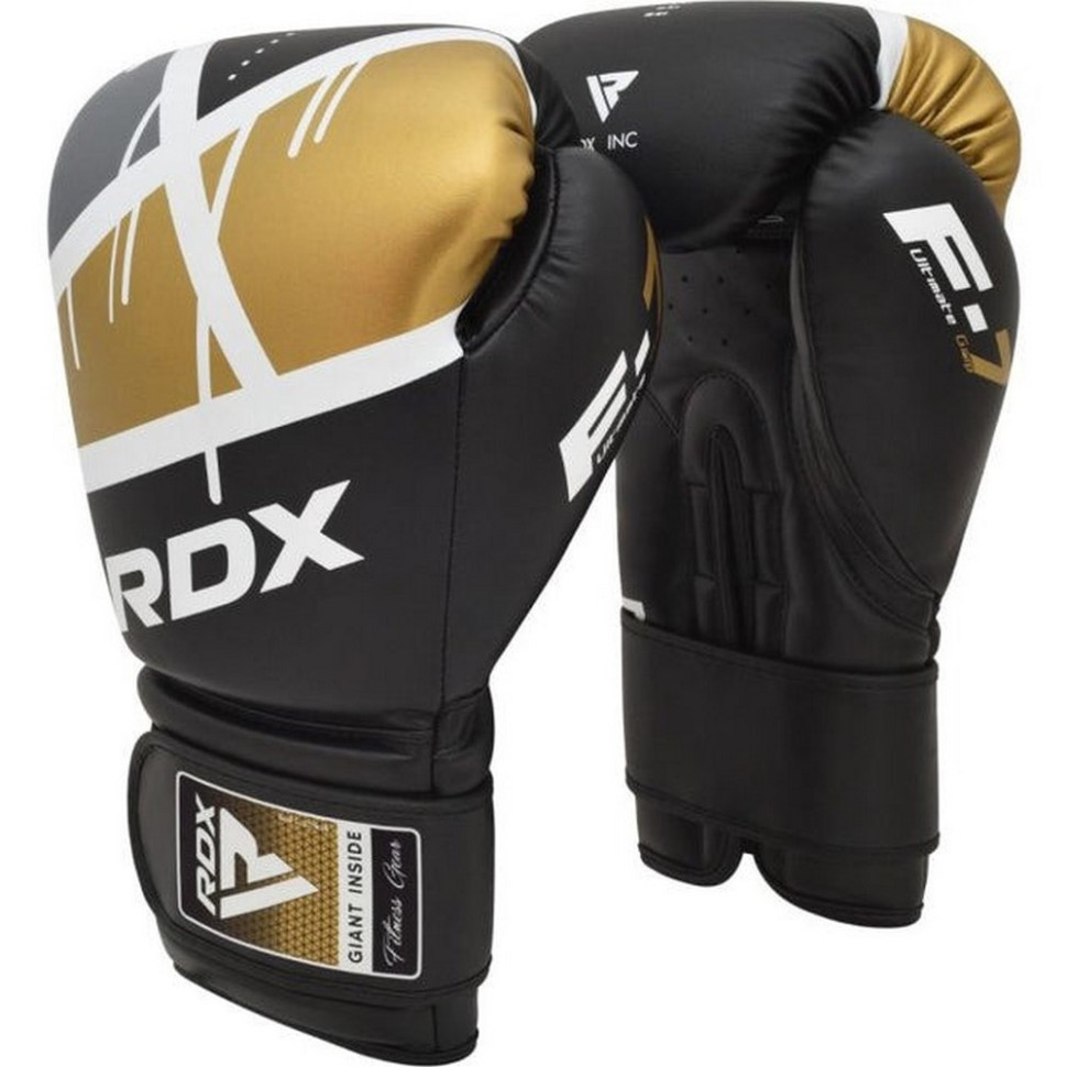 Боксерські рукавиці F7 Ego RDX Inc Limited BGR-F7BGL-8oz, Black Golden 8 унцій (капа в комплекті)