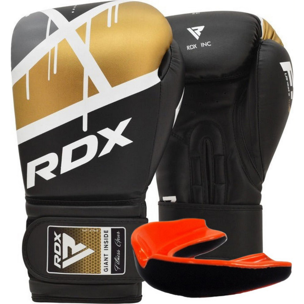 Боксерські рукавиці F7 Ego RDX Inc Limited BGR-F7BGL-8oz, Black Golden 8 унцій (капа в комплекті)