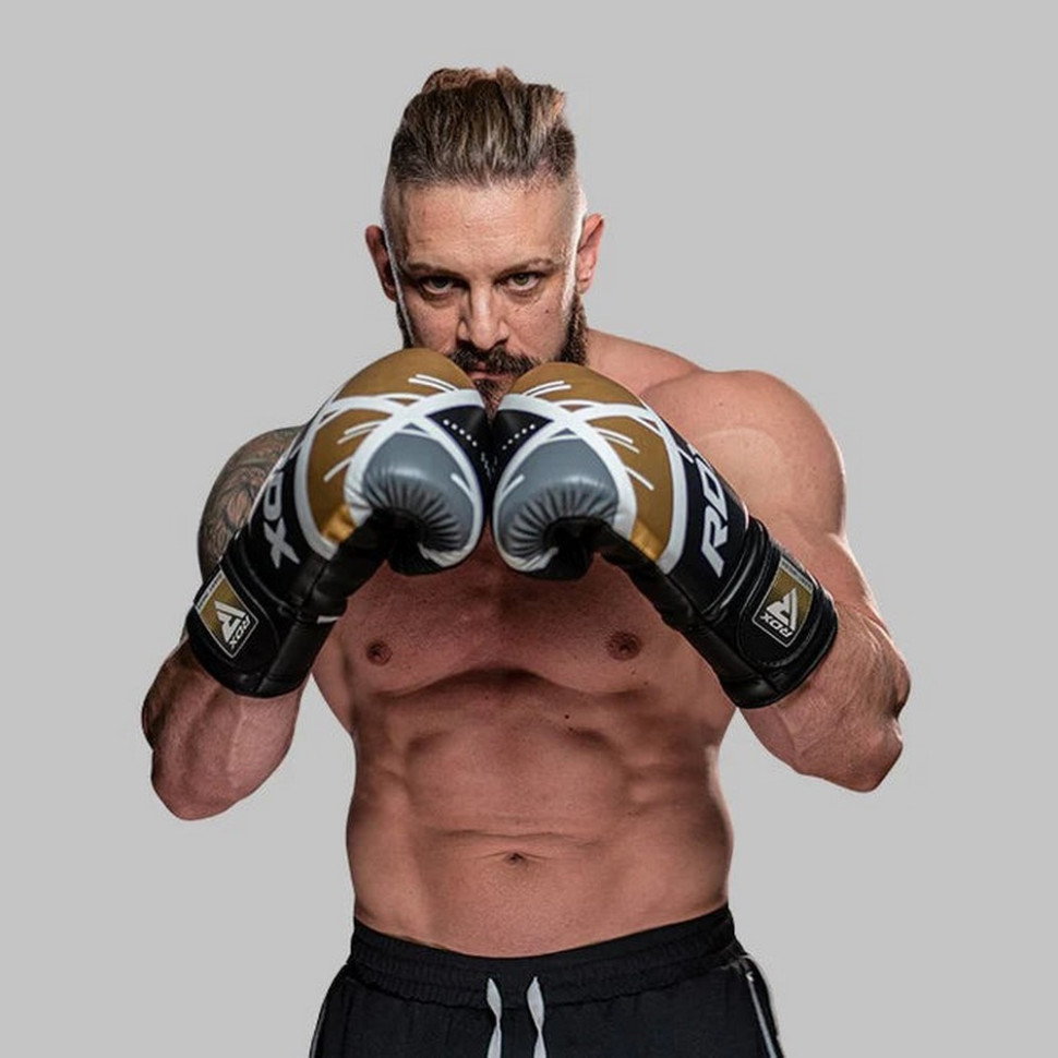 Боксерські рукавиці F7 Ego RDX Inc Limited BGR-F7BGL-8oz, Black Golden 8 унцій (капа в комплекті)