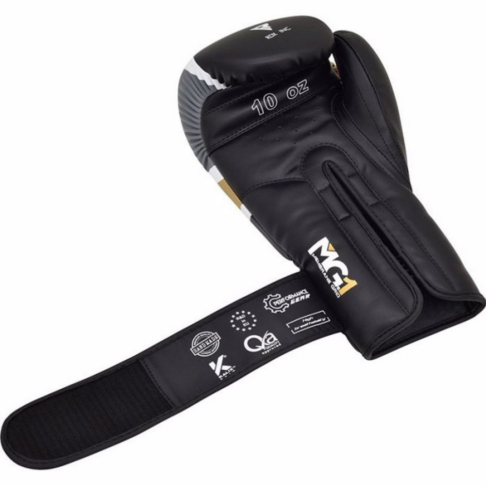 Боксерські рукавиці F7 Ego RDX Inc Limited BGR-F7BGL-8oz, Black Golden 8 унцій (капа в комплекті)