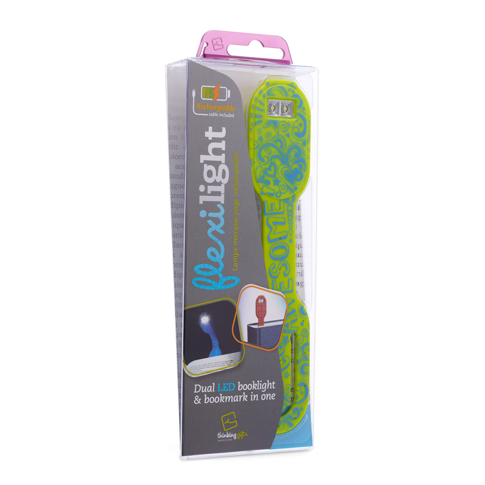 Закладка-ліхтарик МОДНИЙ ЗЕЛЕНИЙ Flexilight FLRAW Rechargeable на акумуляторі