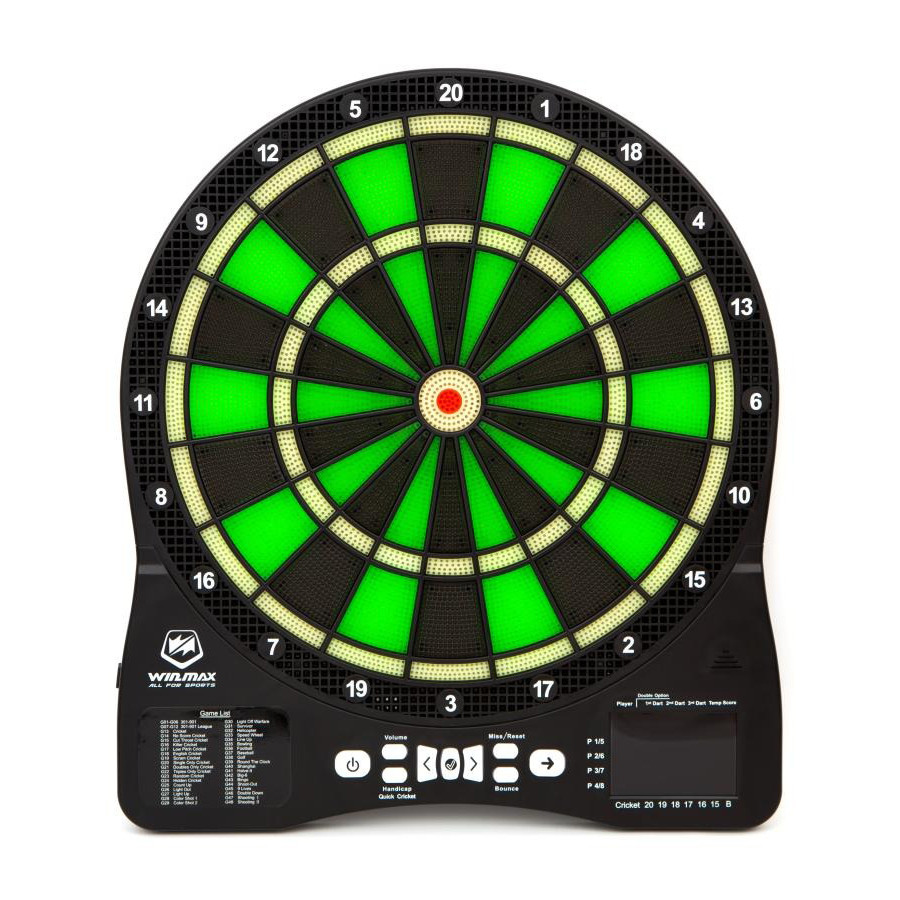 Дартс електронний Lighting Shocker Winmax 3382TT, зелений 39.5 x 2.5 x 45 см