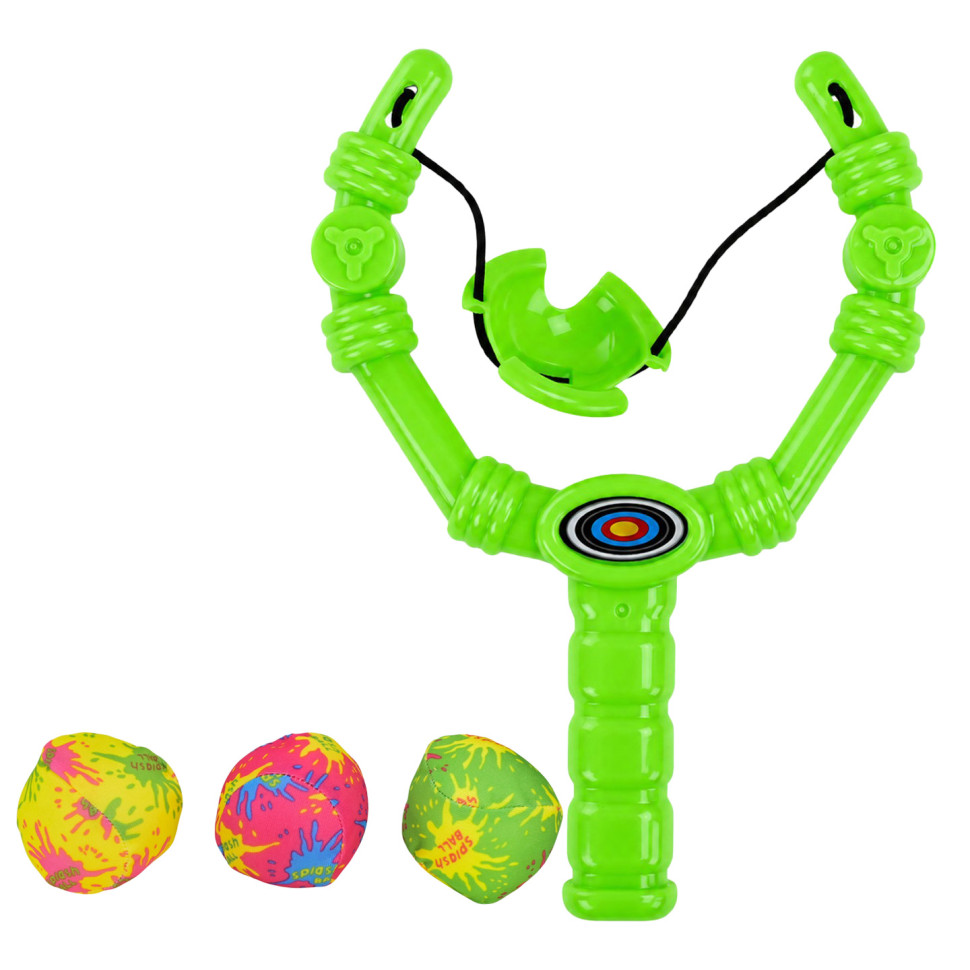 Дитяча Рогатка Bambi XG88-23(Green) 3 м'які кульки, в сітці