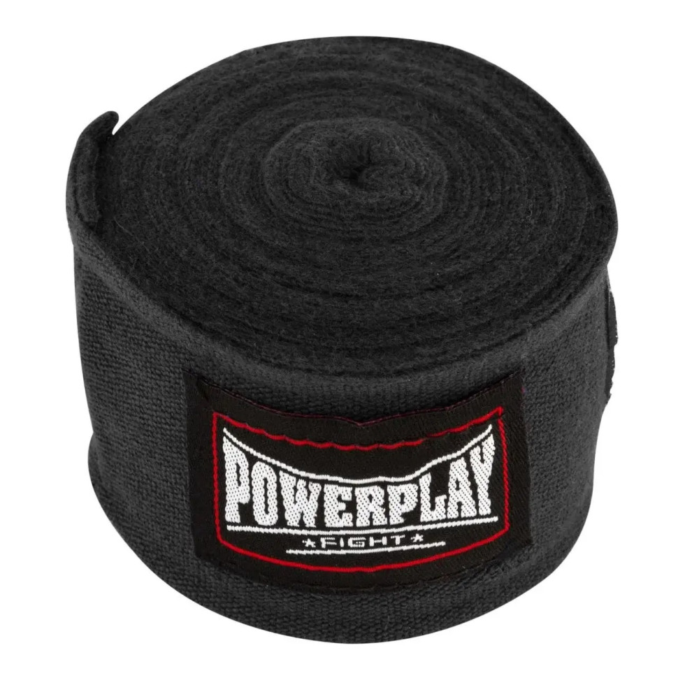 Бинты для бокса PowerPlay PP_3046_4,5m_Black, Чорні (4,5 м)