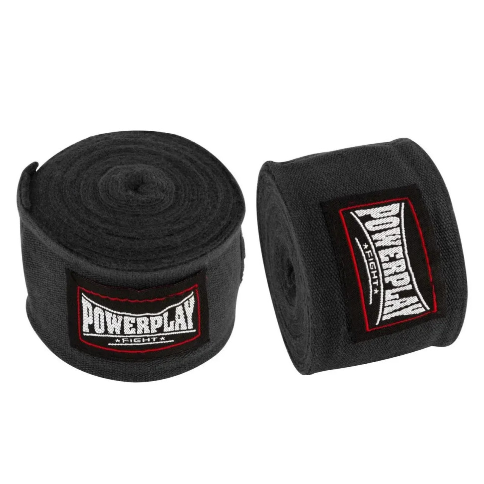 Бинты для бокса PowerPlay PP_3046_4,5m_Black, Чорні (4,5 м)