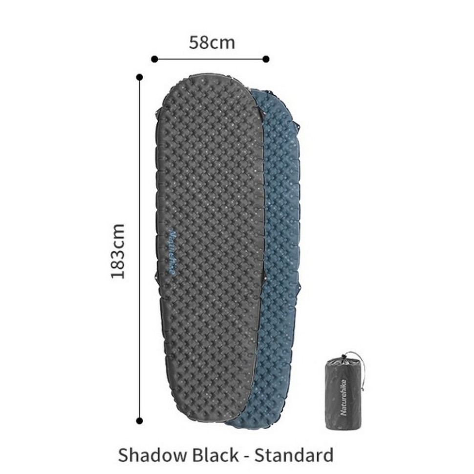 Матрас надувной сверхлегкий CNH22DZ018 Naturehike 6975641888482 серый 183 см