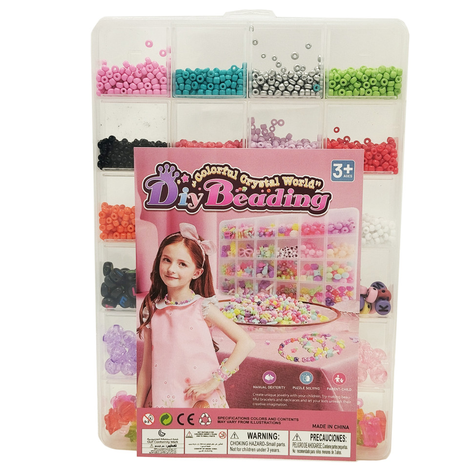 Дитячий набір бісеру для створення прикрас Bambi 610-34 ножиці, волосінь у комплекті