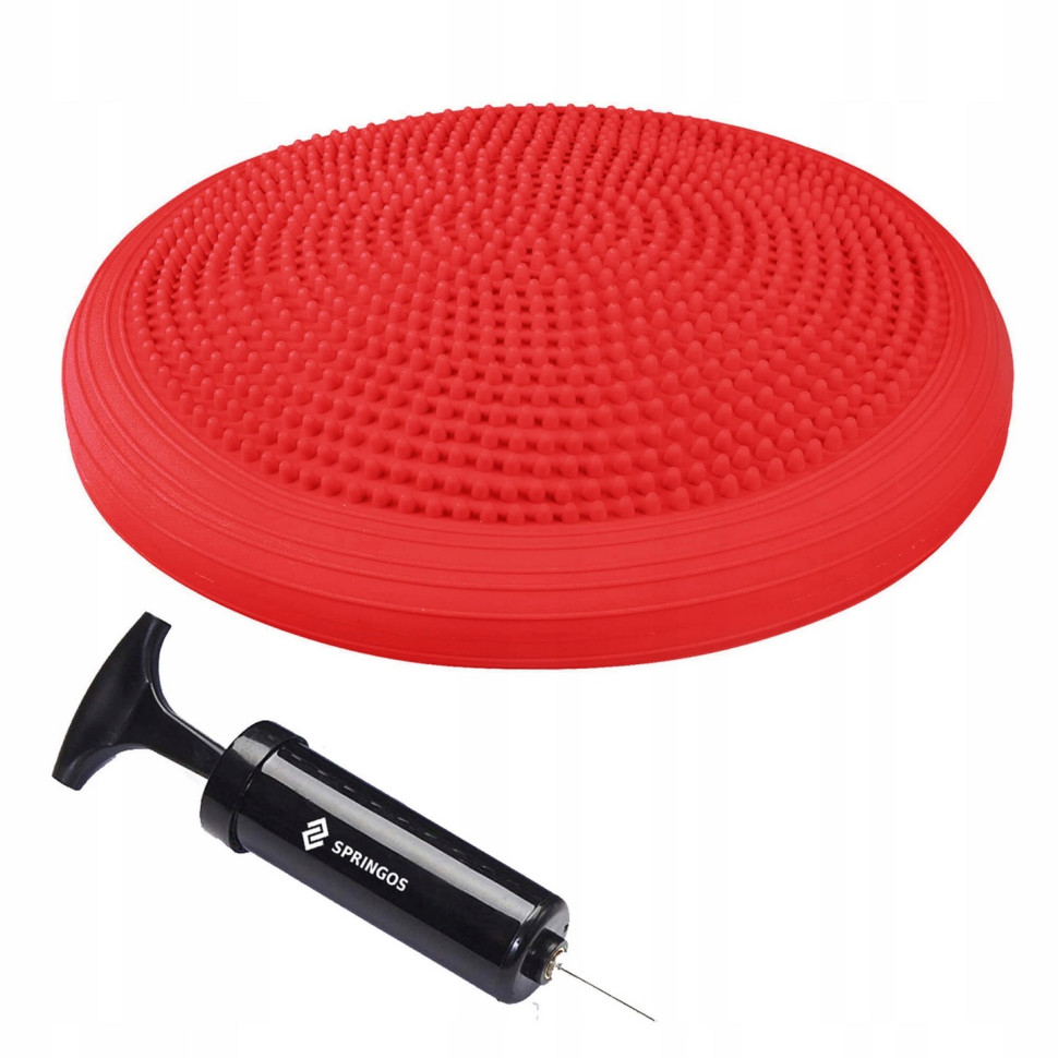 Балансировочная подушка массажная PRO Springos FA0085 Red, сенсомоторная