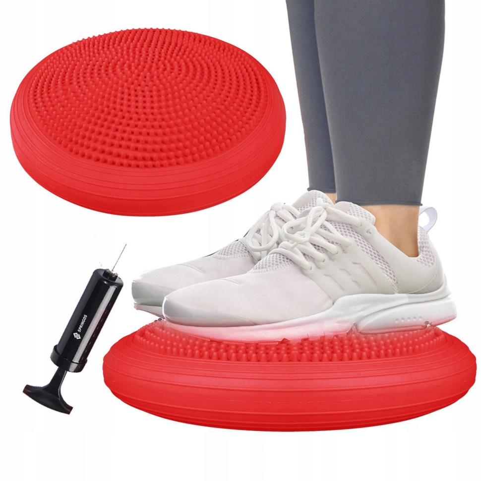 Балансировочная подушка массажная PRO Springos FA0085 Red, сенсомоторная
