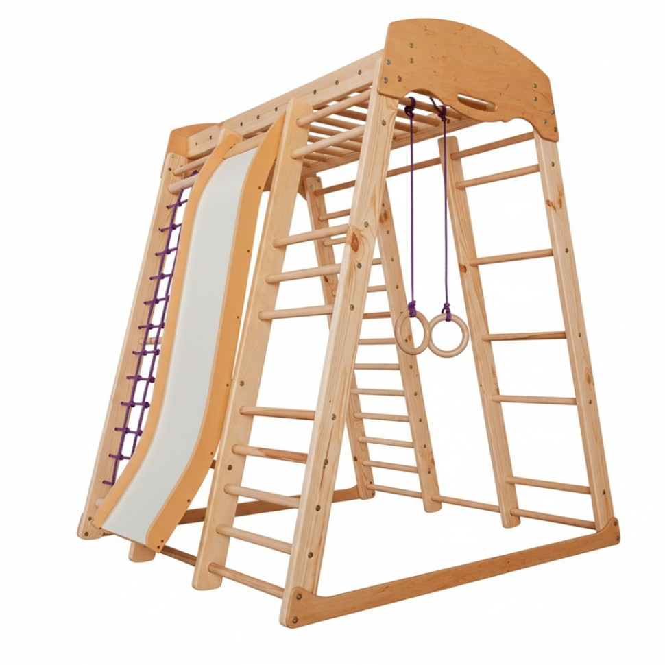 Спортивный комплекс для дома SportBaby «Акварелька» Wood, из натурального дерева, до 60 кг